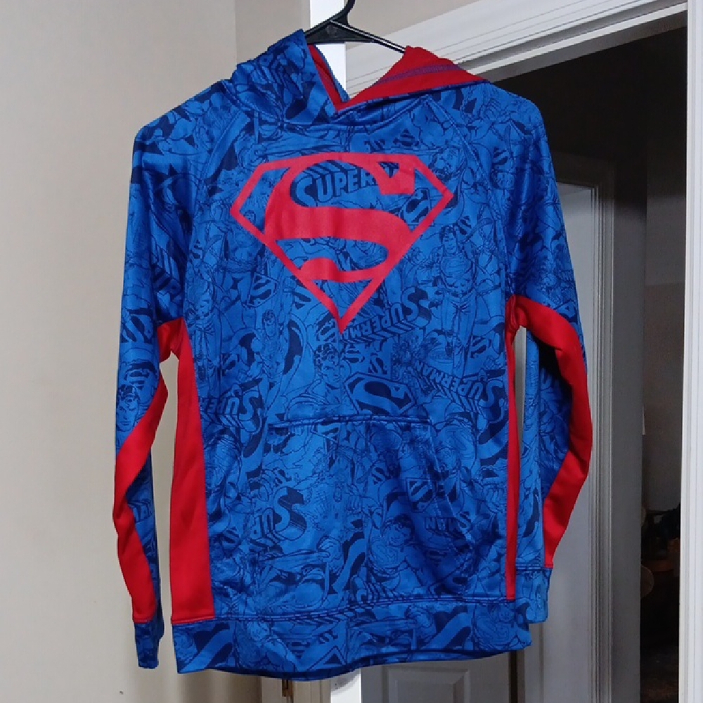 DC Comics Superman Blue and Red Hoodie